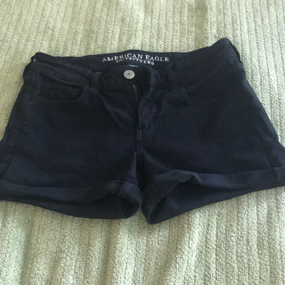 American Eagle Stretchy Black Midi Shorts